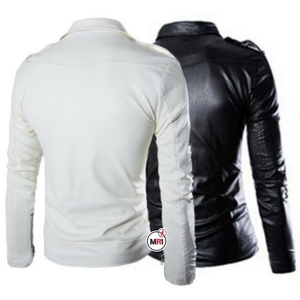 Meilleure qualité vestes en cuir PU hommes col montant veste à glissière toutes les couleurs tailles saison d'hiver personnalisable flambant neuf en gros - Product Image 2