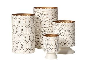 HOT SELLING Black Candle Holders with Gold Interior Geometric Cut-Out Design Modern Home Decor Accent Lighting - Product Image 2