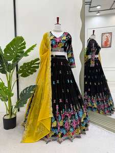 Exclusiva Colección de Diseñador de Ropa de Fiesta de Boda India Pakistaní para Mujer, Estilo Bollywood, Lehenga Choli, Faux Gorgette - Product Image 2