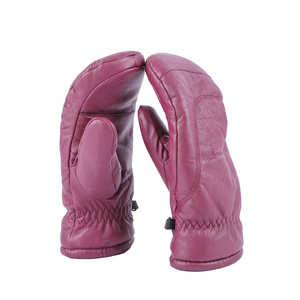 ถุงมือสกีหิมะสำหรับผู้หญิงถุงมือหนังแพะแท้กันน้ำใส่เล่นกีฬากลางแจ้งโลโก้ได้ตามต้องการ - Product Image 1