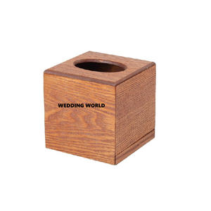 Boîte à mouchoirs en bois de luxe de forme carrée classique élégant fait à la main meilleure vente de vaisselle articles de mariage nouvelle boîte à mouchoirs en bois en gros - Product Image 5