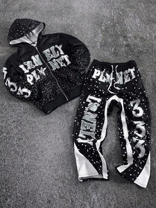 ชุดวอร์มแบบมีฮู้ดผ้าฟลีซสีพื้นลำลองสั่งทำขายส่ง ชุดจ็อกกิ้งโอเวอร์ไซส์แบบสวมหัวสำหรับผู้ชาย พร้อมเชือกผูกและโลโก้สั่งทำ - Product Image 5