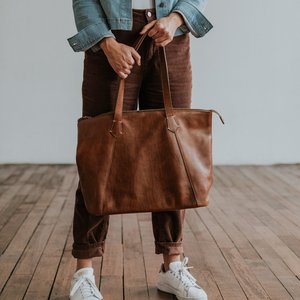 Custom Color Premium Quality Handmade <b>Woven</b> Original <b>Leather</b> <b>Tote</b> <b>Bags</b> for Women 100% High Quality Zipper Closure - Product Image 2