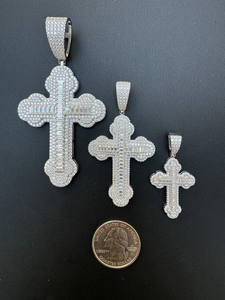 Solide Argent Sterling 925 Gothique Glacé Croix Pendentif Moissanite Baguette Hip Hop Diamant Bijoux Unisexe Idée Cadeau - Product Image 3