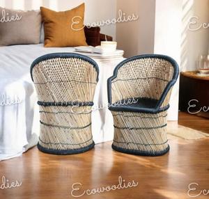 Sarkanda เก้าอี้ลานบ้านทำจากไม้ไผ่ธรรมชาติเป็นมิตรกับสิ่งแวดล้อมทำด้วยมือสำหรับห้องนั่งเล่นสวนระเบียง - Product Image 3