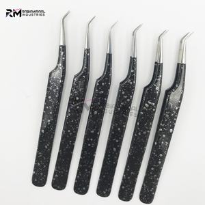 RMI Super Producto Pinzas de Extensión de Pestañas de Acero Inoxidable Personalizadas, Color Recubierto de Papel y Punta Plateada - Product Image 4