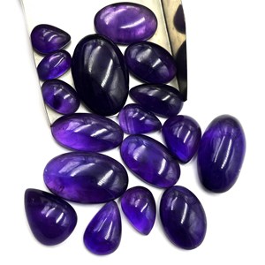 Forme de mélange de pierres précieuses en vrac de cabochon d'améthyste naturelle (ovale/coussin/poire) pour la fabrication de bijoux - Product Image 6