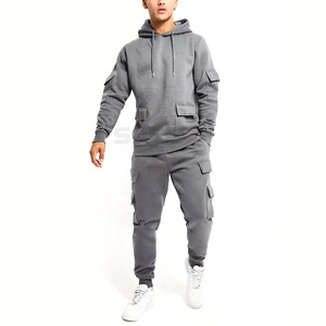 Ensemble de survêtement décontracté à capuche pour homme, coupe classique, de haute qualité, personnalisable OEM, 2 pièces, hiver, uni, 100% coton - Product Image 1