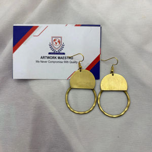 Pendientes de Latón Hechos a Mano ARTWORK MAESTRO, Diseño Único, Toque de Lujo, Estilo Antiguo, Moderno y Tradicional, Chapados en Oro, para Boda - Product Image 1