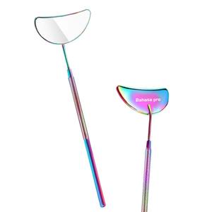 Miroir cosmétique en acier inoxydable allemand en forme de demi-lune, multicolores, personnalisé, éclairé, outil de maquillage pour les extensions de cils - Product Image 5