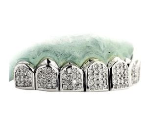 รุ่น grillz ใหม่เพชรสีขาวอินเทรนด์ฝุ่นตัดดัดเย็นแร็ปเปอร์กำหนดเอง10K 14K ทองจบอินเทรนด์เฟรม - Product Image 5