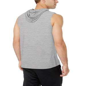 Pull-over à capuche vierge sans manches anti-rides Sweat à capuche fitness sans manches pour hommes - Product Image 4