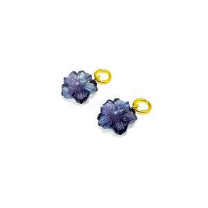 Pierre Multi Fluorite Naturelle Fleur Sculptée Gemme Argent Sterling 925 Pendentif de Mode Charmes en Gros Sculptures Artisanales 25mm - Product Image 4