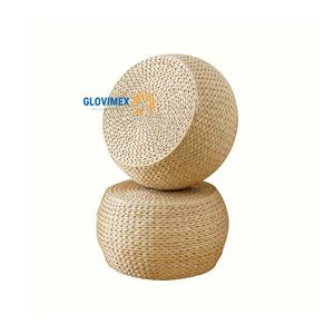 Nouveau design de tabourets et poufs en jacinthe d'eau en jonc de mer banc de rangement ottoman vente en gros bon prix chaises de siège de salle à manger - Product Image 1