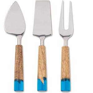 Gran oferta, juego de queso de Metal de calidad superior con 3 piezas y mango de madera, juego de cuchillos rebanadores de mantequilla, artículos de cocina, juego de cubiertos - Product Image 1