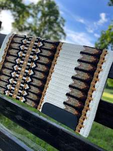 Couverture de selle en laine respirante Doublure en polycoton Tapis de selle rembourrés équestres sur le thème occidental - Product Image 3