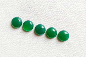 Ónix Verde Natural, Cabujón Redondo, Piedra Preciosa con Reverso Plano, Pulida, Piedra Suelta de 5-30 mm, Tamaño Calibrado para Fabricación de Joyas, Suministros para Manualidades - Product Image 2