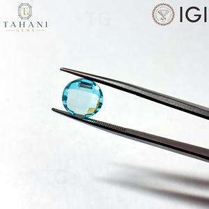 Pierres précieuses synthétiques de grenat YAG de type Paraiba bleu, cultivées en laboratoire, taille ronde briolette et taille checker, certifiées IGI, pour la fabrication de bijoux - Product Image 4