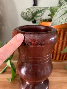 Trituradora de especias duradera de mortero y mortero Premium Okhli de madera Tradebyd para cocina tradicional - Product Image 5