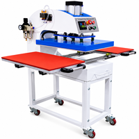 Presse à chaud pneumatique industrielle à double station 50x60cm 50x70cm 60x80cm avec glissière automatique pour transfert thermique DTF et sublimation