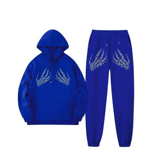 Survêtement pour homme personnalisé avec strass, cousu, vêtements décontractés personnalisés, anti-rides, respirant, survêtements pour homme avec strass - Product Image 1