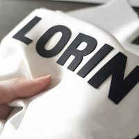 Logo personnalisé en silicone multicolore, lettres en caoutchouc 3D, impression par transfert PVC, patch logo de marque, étiquette de fabricant en tissu, lavable