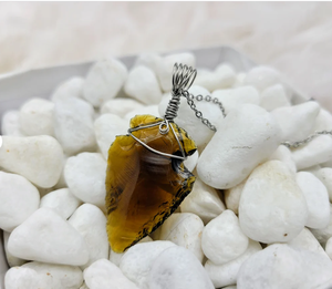 Pointe de flèche en verre brun naturel en vrac Offre Spéciale de la meilleure qualité enveloppée dans un cadeau en acier inoxydable par Alif cristal et agate - Product Image 5