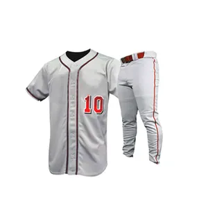 Conjunto de Jersey de uniforme de béisbol informal para hombre con letras sin botones bordadas personalizadas hechas en la mejor calidad - Product Image 2
