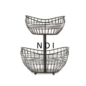 Traditional Design Wire Metal Fruit <b>Vegetable</b> Basket <b>Stand</b> For Decorative Hanging <b>Stand</b> Black Powder Coated Fruit Basket Usage - Product Image 6
