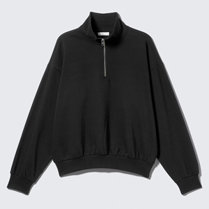 Sweat-shirt unisexe à col roulé, surdimensionné, de luxe, lourd, avec fermeture éclair 1/4, 100% coton, logo personnalisé, fermeture éclair quart, demi-zip - Product Image 6