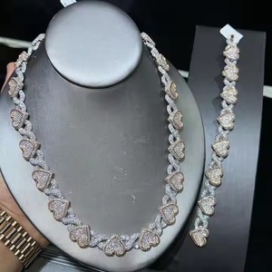 Collier de diamants Hip Hop Moissanite personnalisé de haute qualité avec chaîne cubaine pour cadeaux pour hommes et femmes - Product Image 1