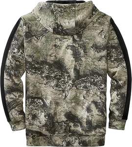 Sweat à capuche unisexe en toile camouflage respirante imperméable coupe-vent pour la chasse, imprimé arbre réel, style tactique de combat, pour l'automne et le streetwear - Product Image 2