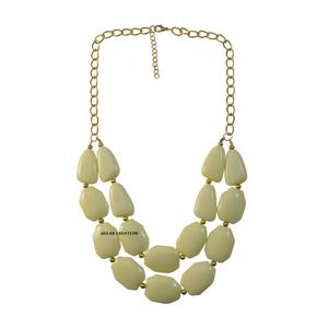 Collier de mode en résine à facettes à 2 couches pour femmes-Bijoux de déclaration colorés pour les fêtes et le quotidien. - Product Image 6