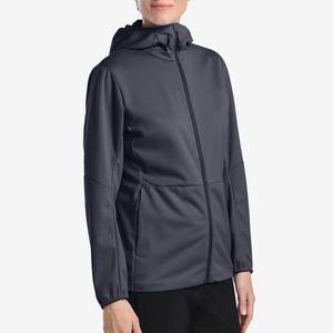 Veste Softshell Noire Imperméable de Haute Qualité pour Femme avec Logo Personnalisé, Manches Longues, Respirante, Coupe-Vent, pour la Course et les Activités de Plein Air - Product Image 1