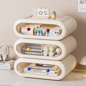 Organisateur de tiroirs en <span class=keywords><strong>plastique</strong></span> empilable WANUO, anti-poussière, 1/2/3 niveaux, boîte de rangement de <span class=keywords><strong>bureau</strong></span>, boîte de rangement pour la maison et le <span class=keywords><strong>bureau</strong></span> - Product Image 5