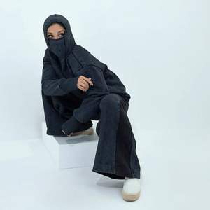 Ensemble pantalon évasé et sweat-shirt unisexe personnalisé, tissu en molleton de coton de haute qualité et service OEM - Product Image 6