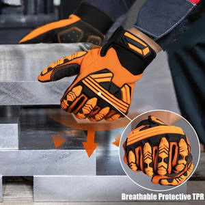 Venta al por mayor de guantes de trabajo personalizados resistentes a Cortes y anti-impacto de cuero sintético ignífugo para la venta - Product Image 4