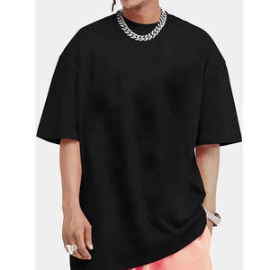 Camiseta extragrande de algodón 100% de alta calidad con hombros caídos, ropa de calle lisa con estampado de logotipo personalizado, camiseta con hombros caídos en blanco - Product Image 1