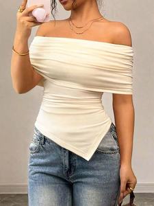 T-shirts personnalisés avec logo, vente en gros, haute qualité, grandes tailles pour hommes, coupe courte, 100% coton, t-shirts vierges sexy pour femmes - Product Image 4