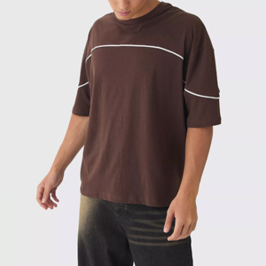 2025 camisetas de gran tamaño para hombres, ropa de calle de manga corta, 100% algodón, camisetas Boxy Fit para hombres - Product Image 2