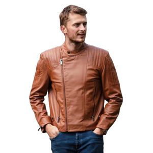 Veste en cuir véritable décontractée vintage pour homme, coupe ample, hiver, écologique, respirante, finition lavée, imperméable, fermeture éclair sur le devant - Product Image 1
