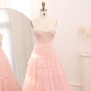 Sharon sah553 أنيق حبيبته ثوب الكرة الوردي تول فساتين السهرة للنساء حفل زفاف رسمي فستان حفلة موسيقية - Product Image 3