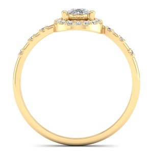 Bague Halo en Argent Sterling 925 avec Moissanite Taille Poire 0,61 Carat pour Femme – Bague de Fiançailles et de Demande en Mariage de Luxe – Vente en Gros REYES - Product Image 4