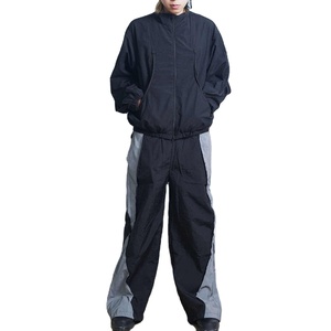 High Quality Custom Men Two Piece <b>Short</b> Set Streetwear Mens 3m Reflective Windbreaker <b>Jacket</b> Tracksuit for Men Summer Set - Product Image 1