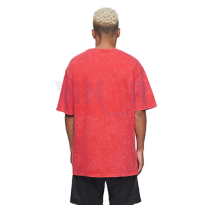 เสื้อยืดผ้าฝ้าย100% แอซิดไซส์ใหญ่ป้องกันริ้วรอยพิมพ์ลายวินเทจระบายไหล่ได้ตามต้องการ - Product Image 2