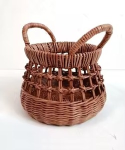 Panier de rangement en rotin de grande taille Design merveilleux panier tissé en rotin de forme ronde panier de rangement des aliments pour la maison avec poignées - Product Image 5