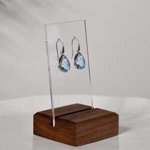 Pendientes de Plata de Ley 925 con Forma de Lágrima, Hechos a Mano, con Topacio Azul, Diseño Único, para Regalo de Compromiso para Mujer - Product Image 5