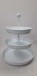 3 Tier Metal Cake Stand Galvanized Iron Dessert Display Rack Rustic Serving Tray for Bakery Party Wedding - Product Image 4