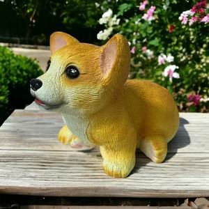 Linda estatua de perro de la Colección temática de arte Material de poliresina hecho en fábrica genuino Artesanía decorativa artificial elegante - Product Image 4
