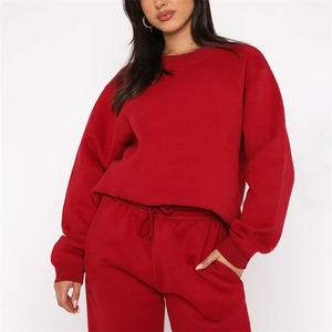 2025 nuevo diseño su propio diseño personalizado mujeres algodón polar pista Jogger chándal señoras negro chándal conjunto de alta calidad - Product Image 2